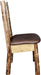 Montana Woodworks Glacier Country Collection Side Chair Saddle Upholstery with Laser Engraved Design-Rustic Furniture Marketplace