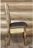 Montana Woodworks Glacier Country Collection Side Chair Saddle Upholstery with Laser Engraved Design-Rustic Furniture Marketplace