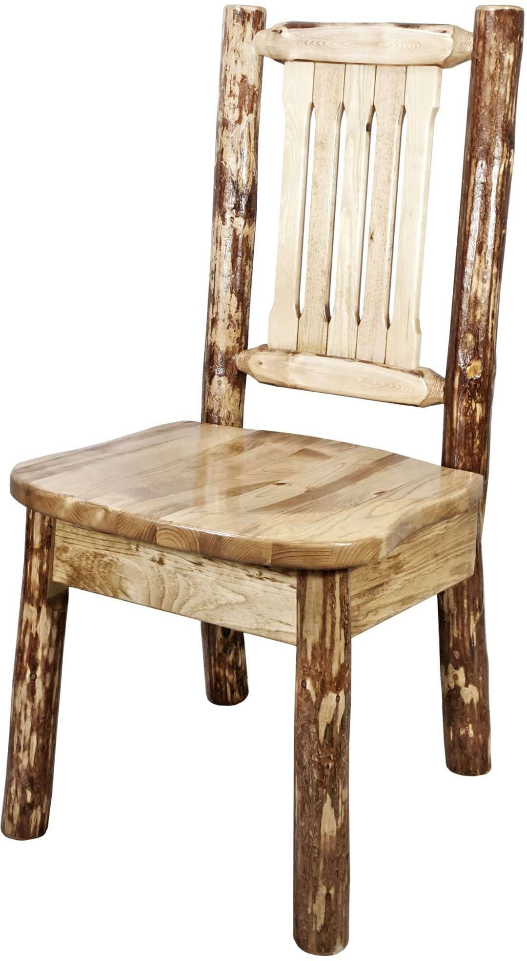 Montana Woodworks Glacier Country Collection Side Chair with Ergonomic Wooden Seat-Rustic Furniture Marketplace