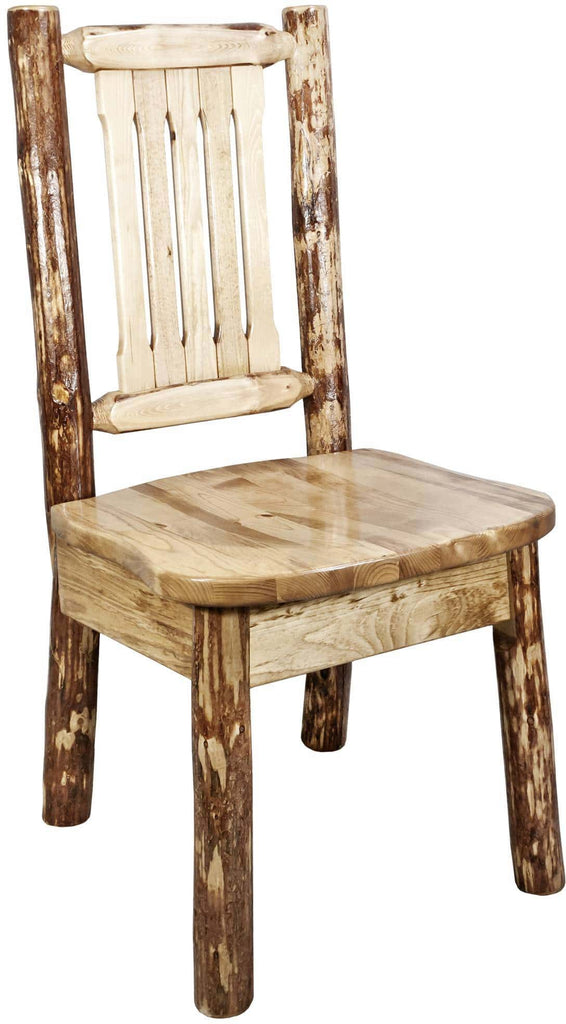 Montana Woodworks Glacier Country Collection Side Chair with Ergonomic Wooden Seat-Rustic Furniture Marketplace