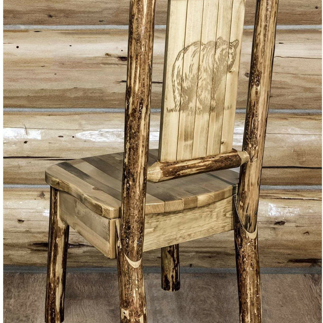 Montana Woodworks Glacier Country Collection Side Chair with Laser Engraved Design-Rustic Furniture Marketplace