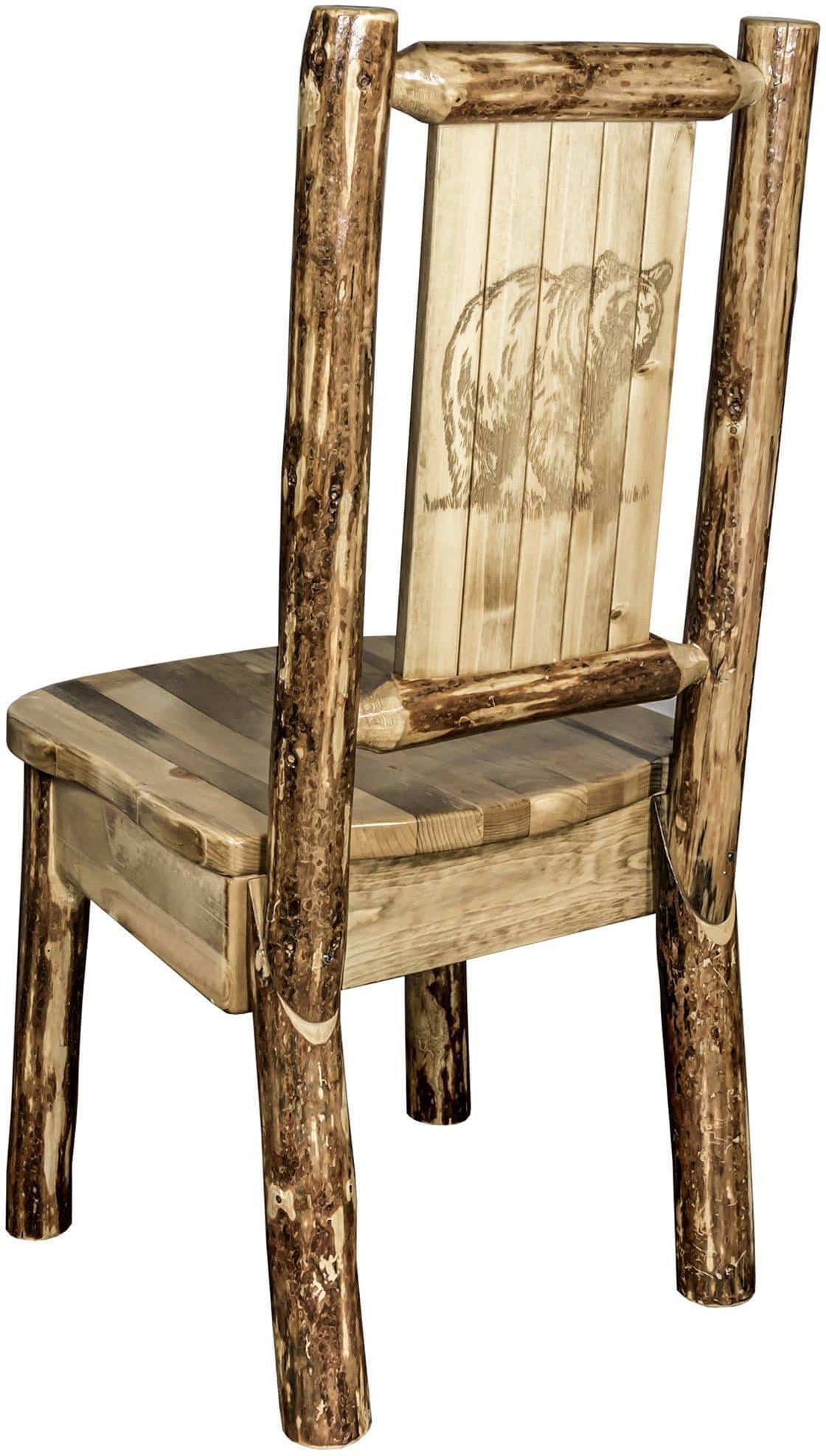 Montana Woodworks Glacier Country Collection Side Chair with Laser Engraved Design-Rustic Furniture Marketplace