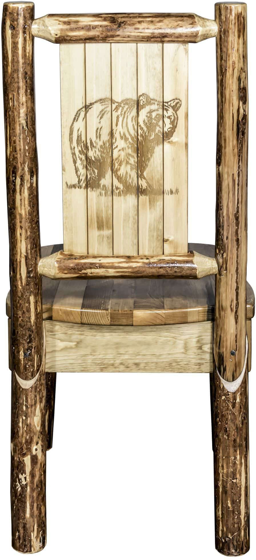 Montana Woodworks Glacier Country Collection Side Chair with Laser Engraved Design-Rustic Furniture Marketplace