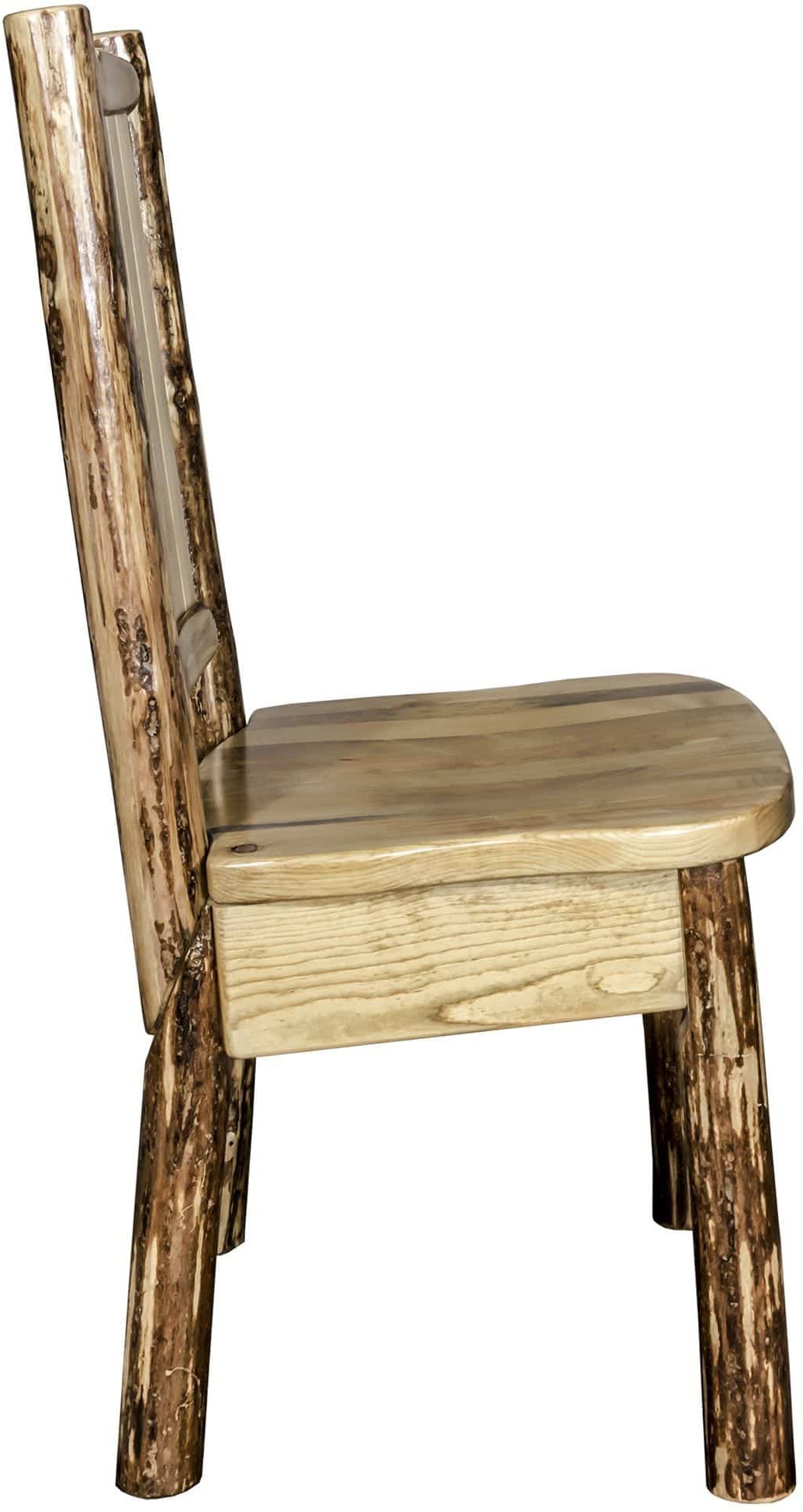 Montana Woodworks Glacier Country Collection Side Chair with Laser Engraved Design-Rustic Furniture Marketplace