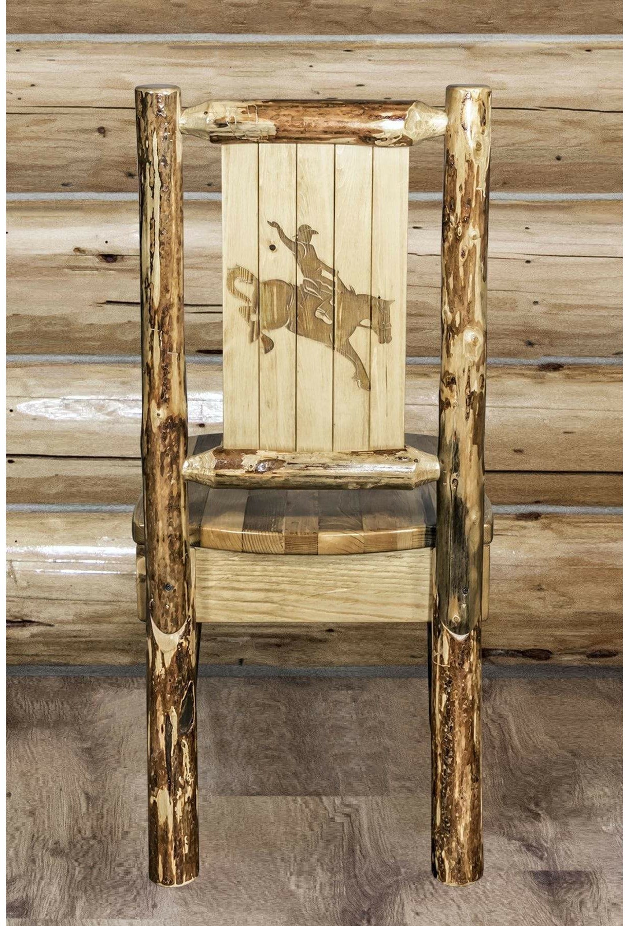 Montana Woodworks Glacier Country Collection Side Chair with Laser Engraved Design-Rustic Furniture Marketplace