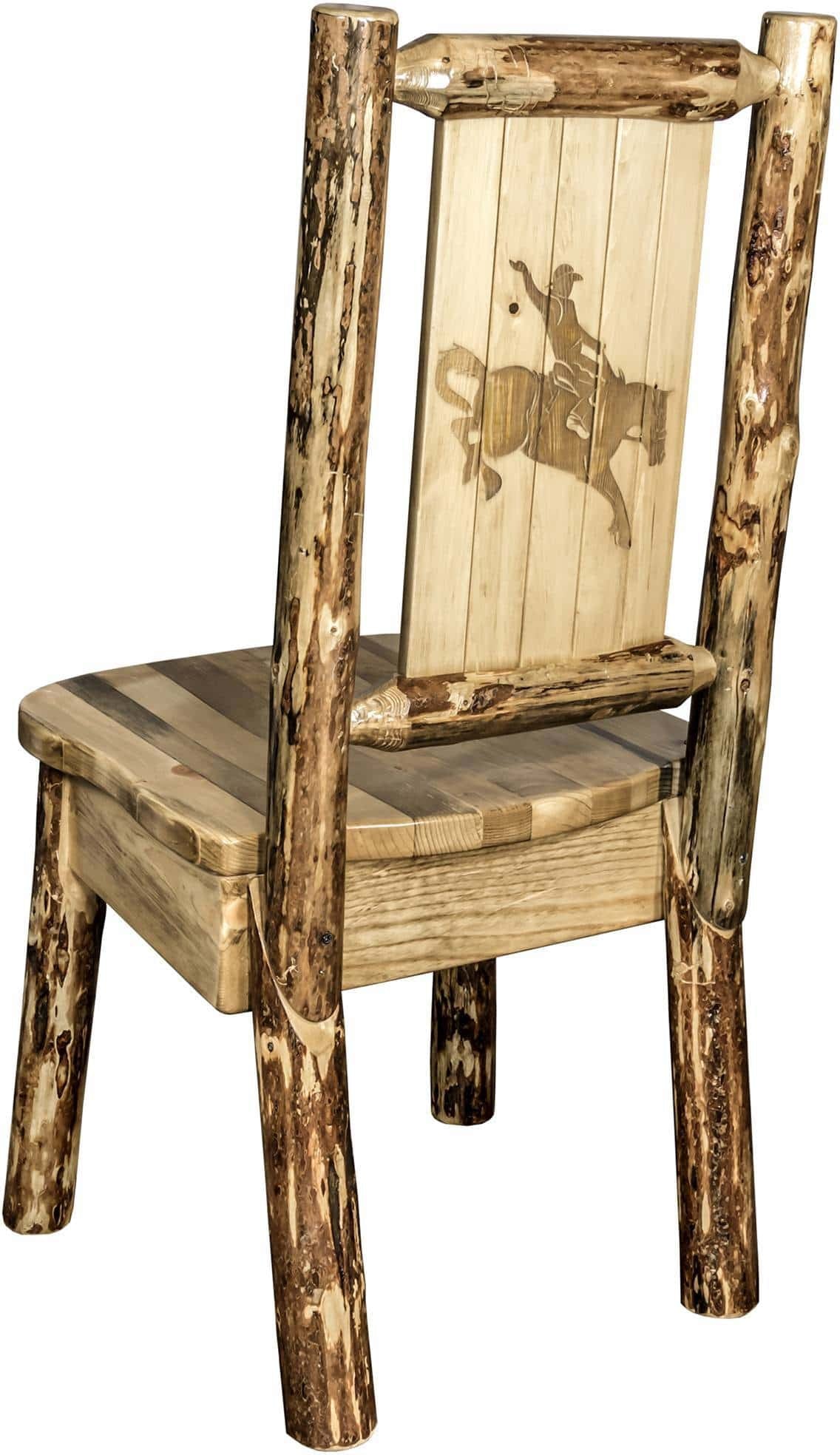 Montana Woodworks Glacier Country Collection Side Chair with Laser Engraved Design-Rustic Furniture Marketplace