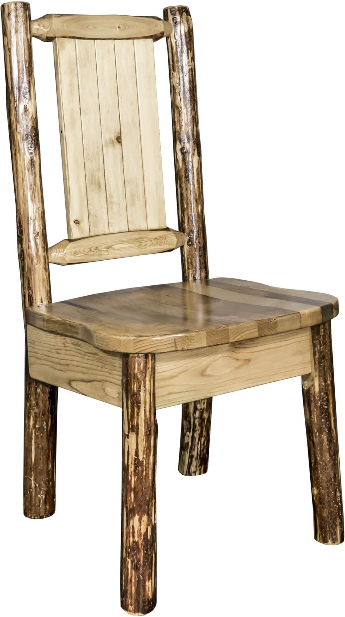 Montana Woodworks Glacier Country Collection Side Chair with Laser Engraved Design-Rustic Furniture Marketplace