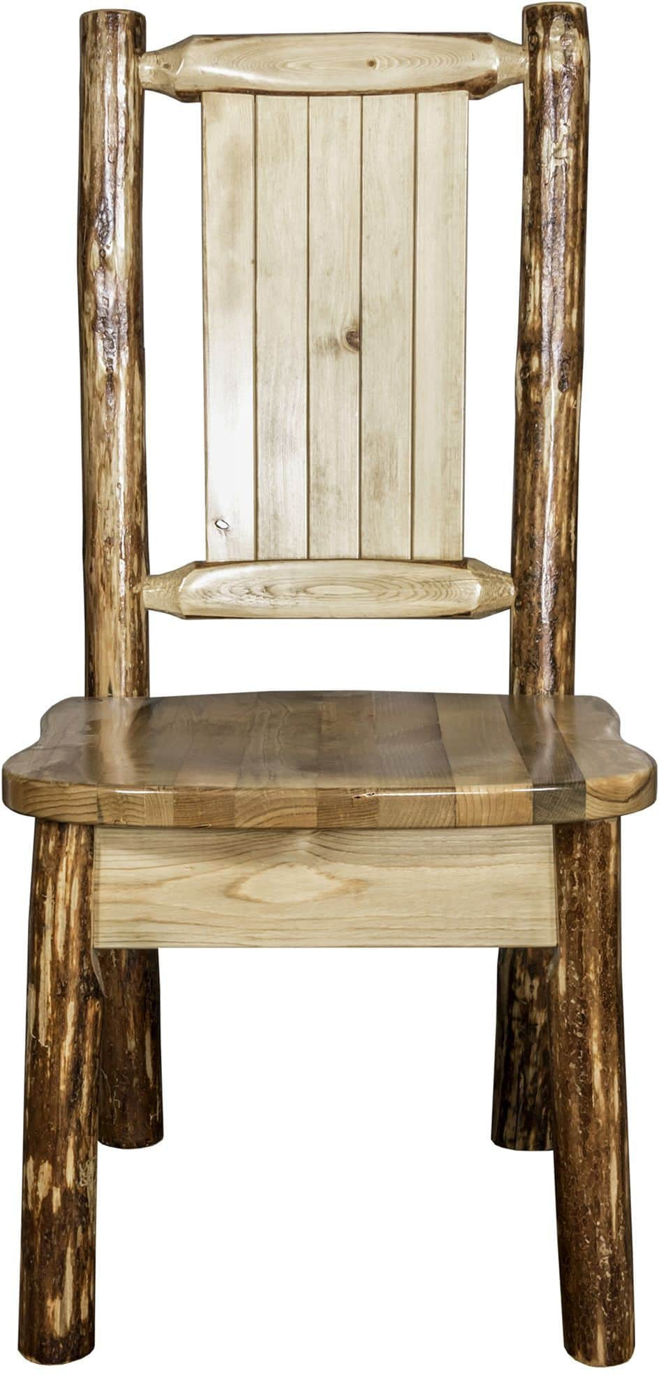 Montana Woodworks Glacier Country Collection Side Chair with Laser Engraved Design-Rustic Furniture Marketplace