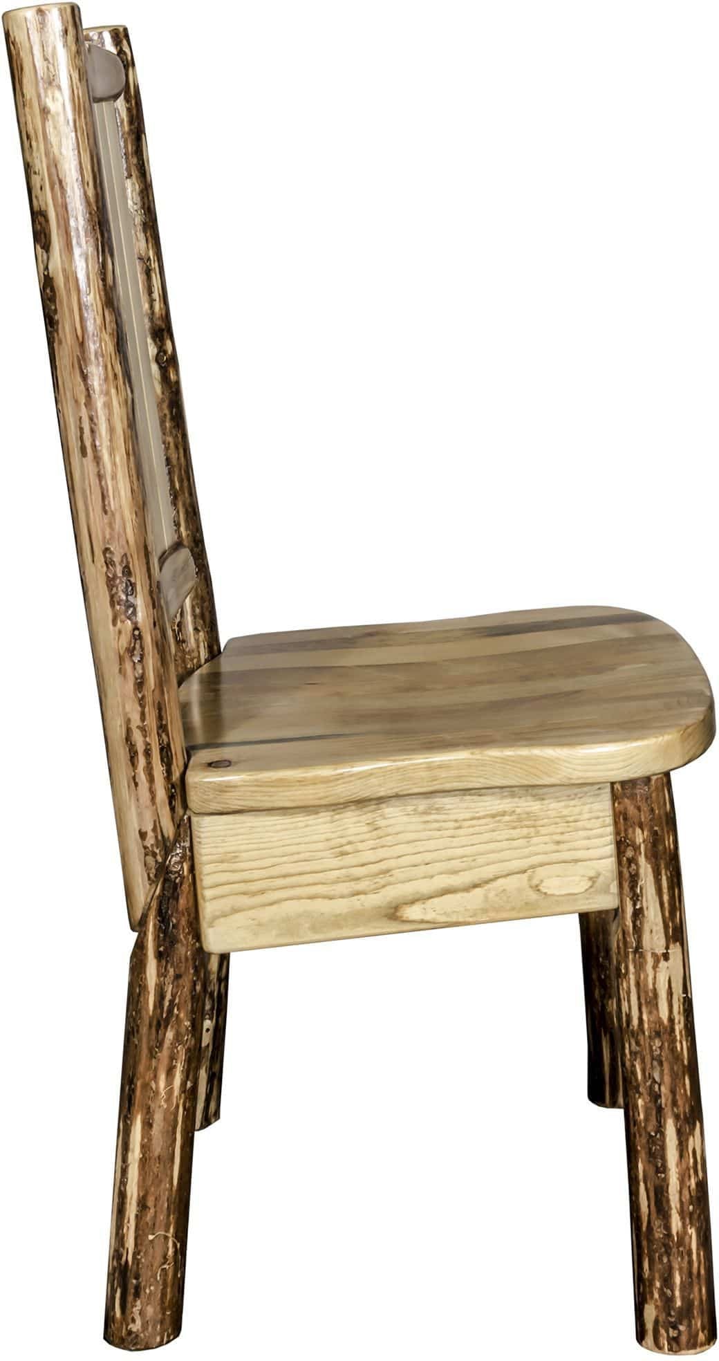 Montana Woodworks Glacier Country Collection Side Chair with Laser Engraved Design-Rustic Furniture Marketplace