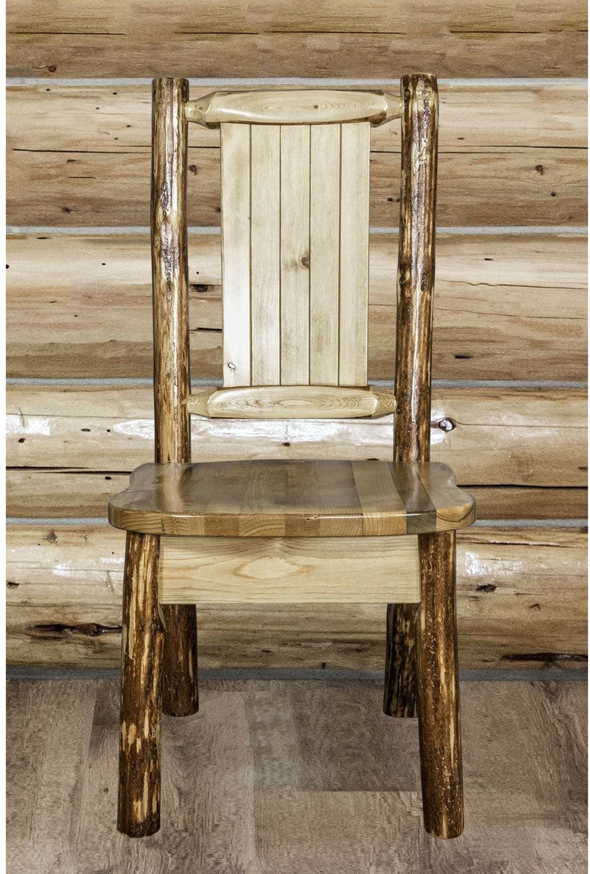 Montana Woodworks Glacier Country Collection Side Chair with Laser Engraved Design-Rustic Furniture Marketplace