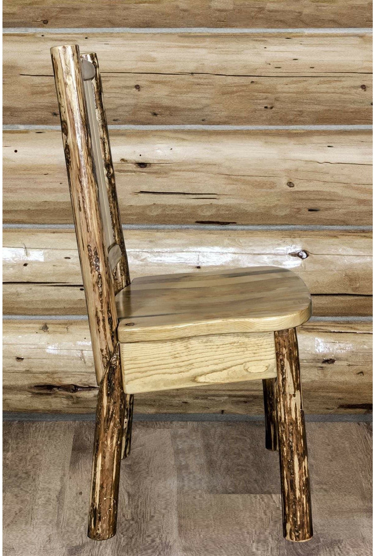 Montana Woodworks Glacier Country Collection Side Chair with Laser Engraved Design-Rustic Furniture Marketplace