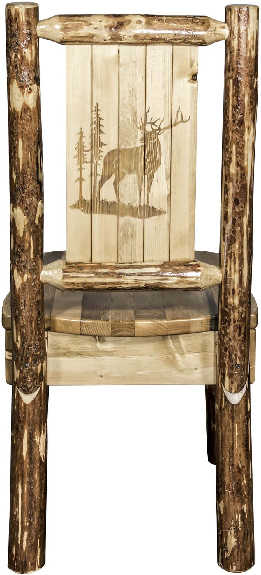 Montana Woodworks Glacier Country Collection Side Chair with Laser Engraved Design-Rustic Furniture Marketplace