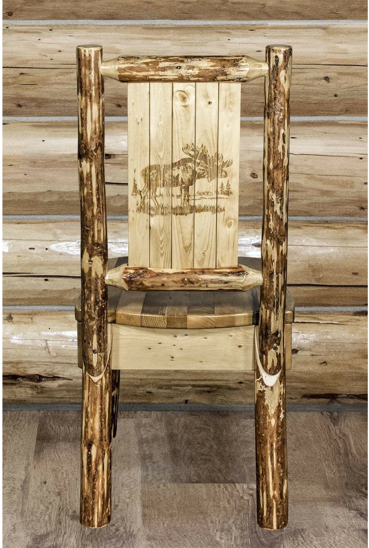 Montana Woodworks Glacier Country Collection Side Chair with Laser Engraved Design-Rustic Furniture Marketplace