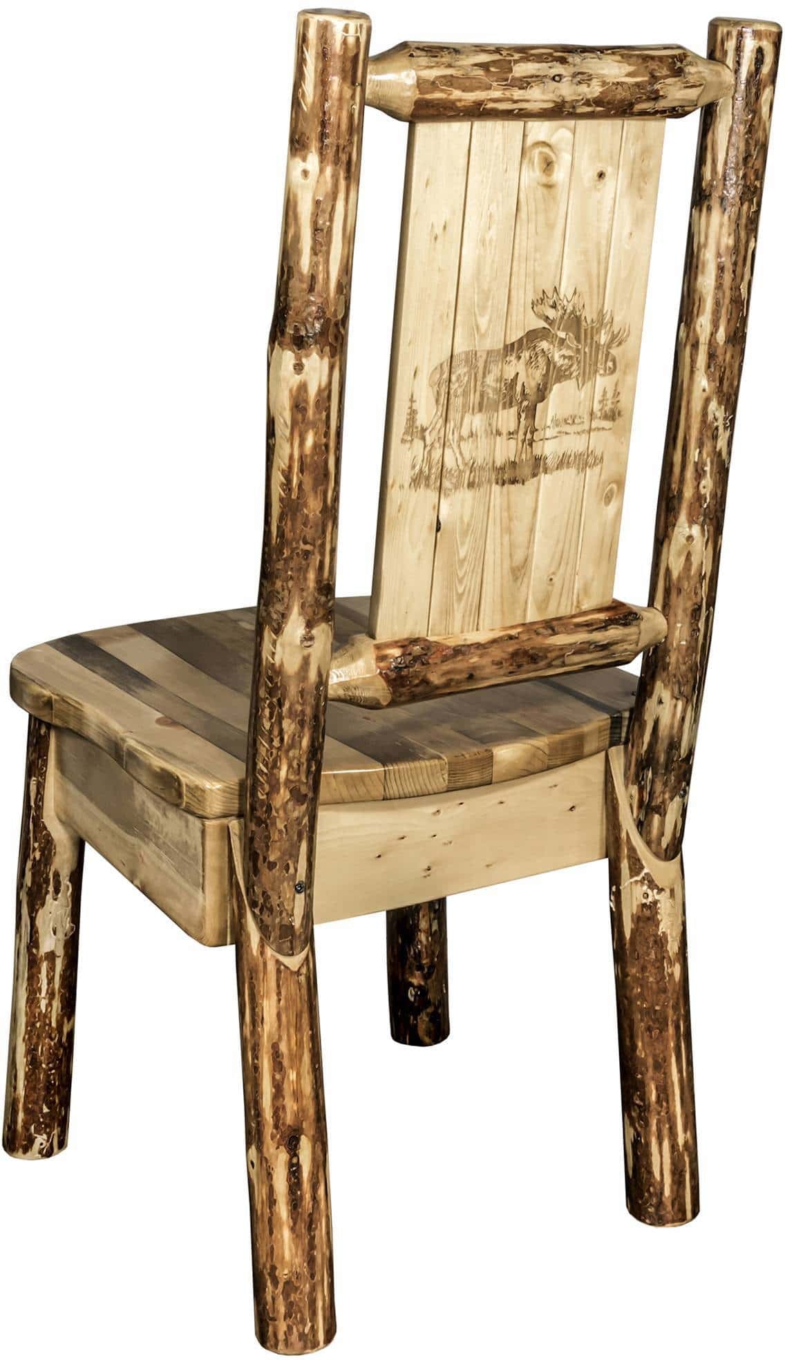 Montana Woodworks Glacier Country Collection Side Chair with Laser Engraved Design-Rustic Furniture Marketplace