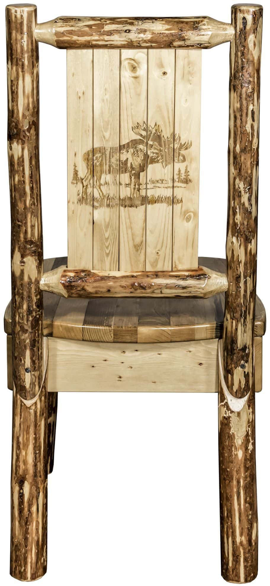 Montana Woodworks Glacier Country Collection Side Chair with Laser Engraved Design-Rustic Furniture Marketplace