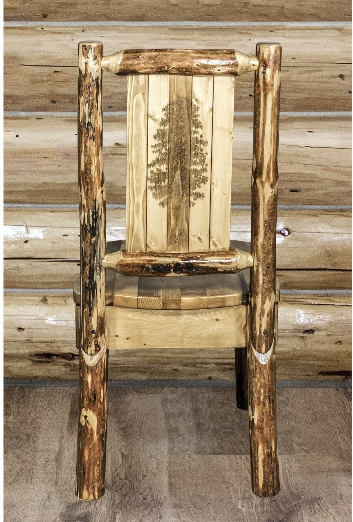 Montana Woodworks Glacier Country Collection Side Chair with Laser Engraved Design-Rustic Furniture Marketplace