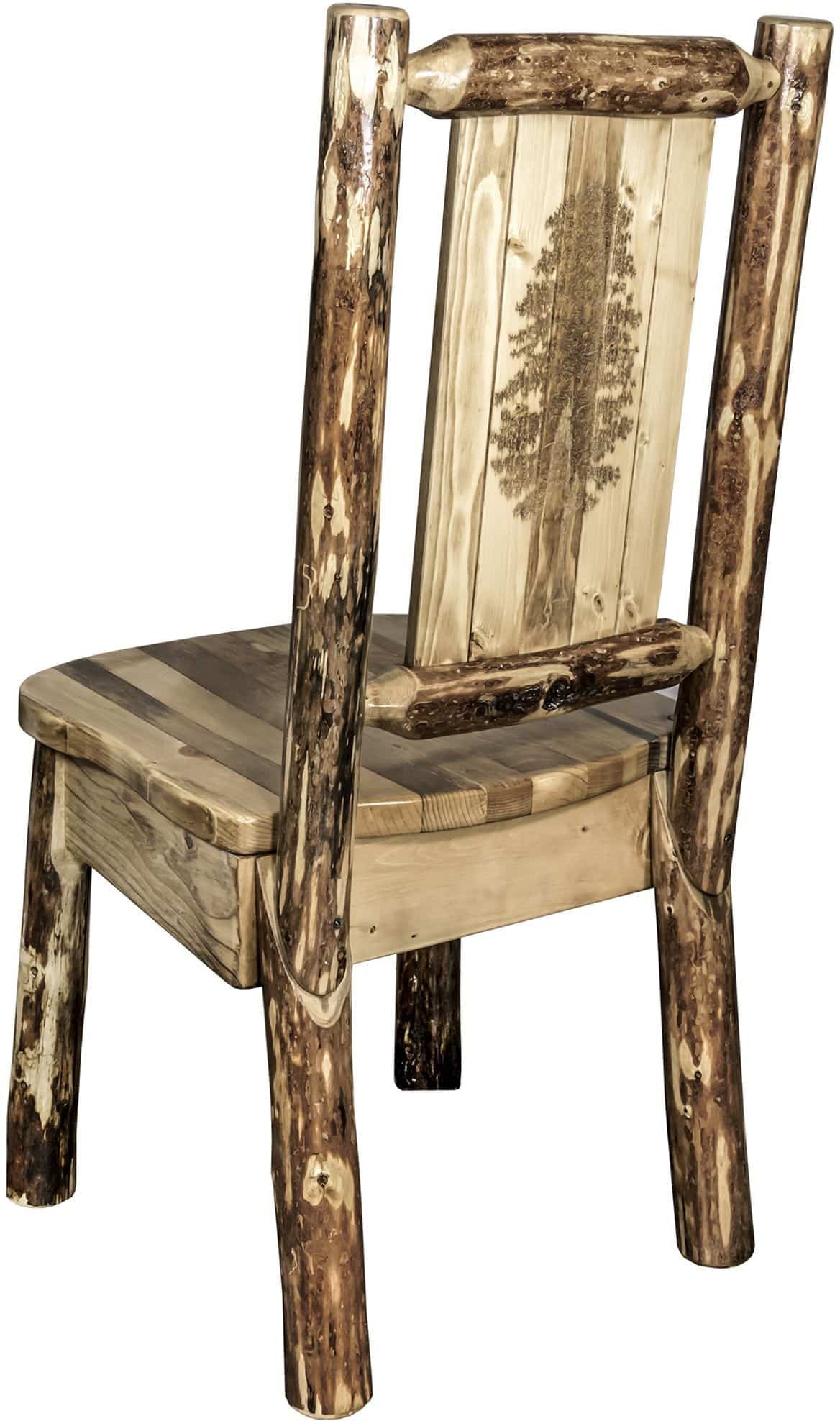 Montana Woodworks Glacier Country Collection Side Chair with Laser Engraved Design-Rustic Furniture Marketplace