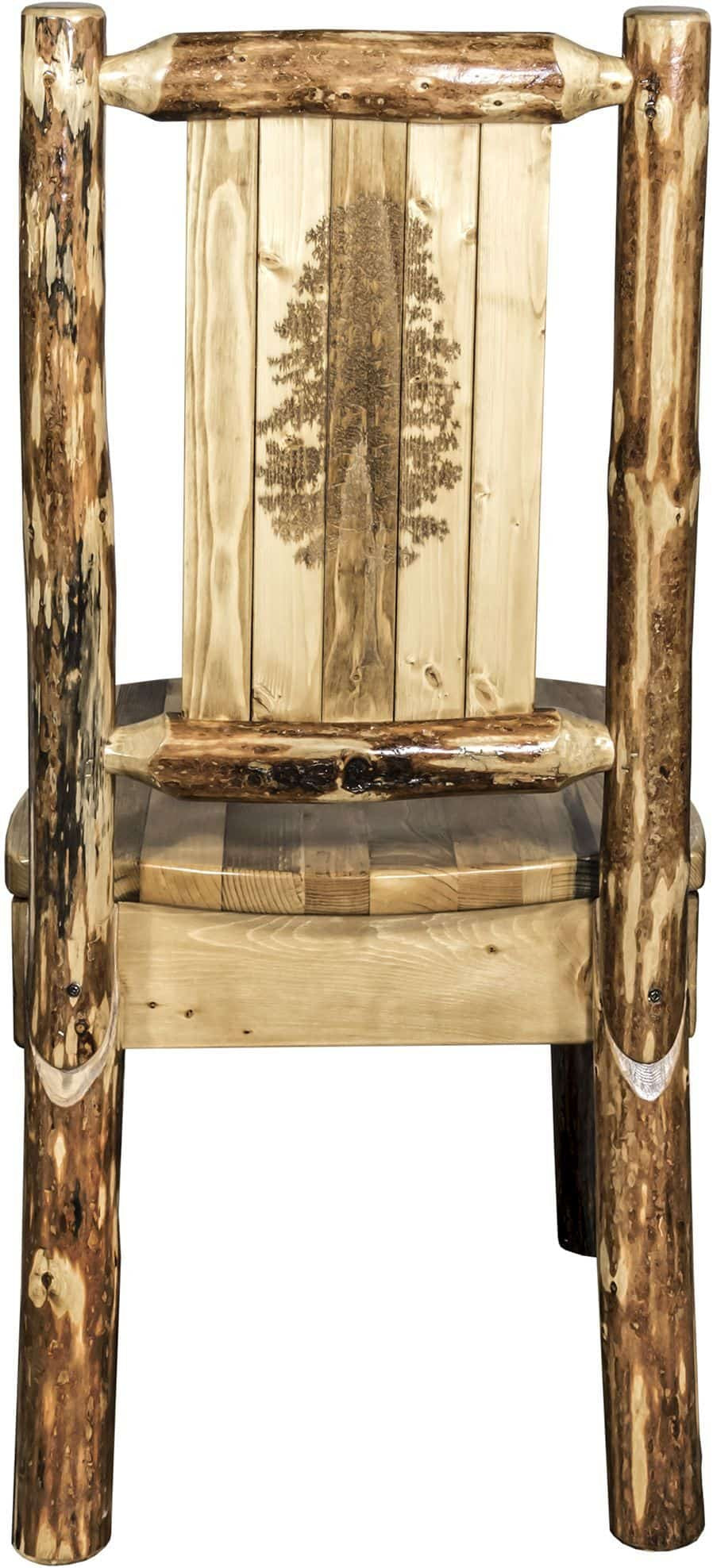 Montana Woodworks Glacier Country Collection Side Chair with Laser Engraved Design-Rustic Furniture Marketplace