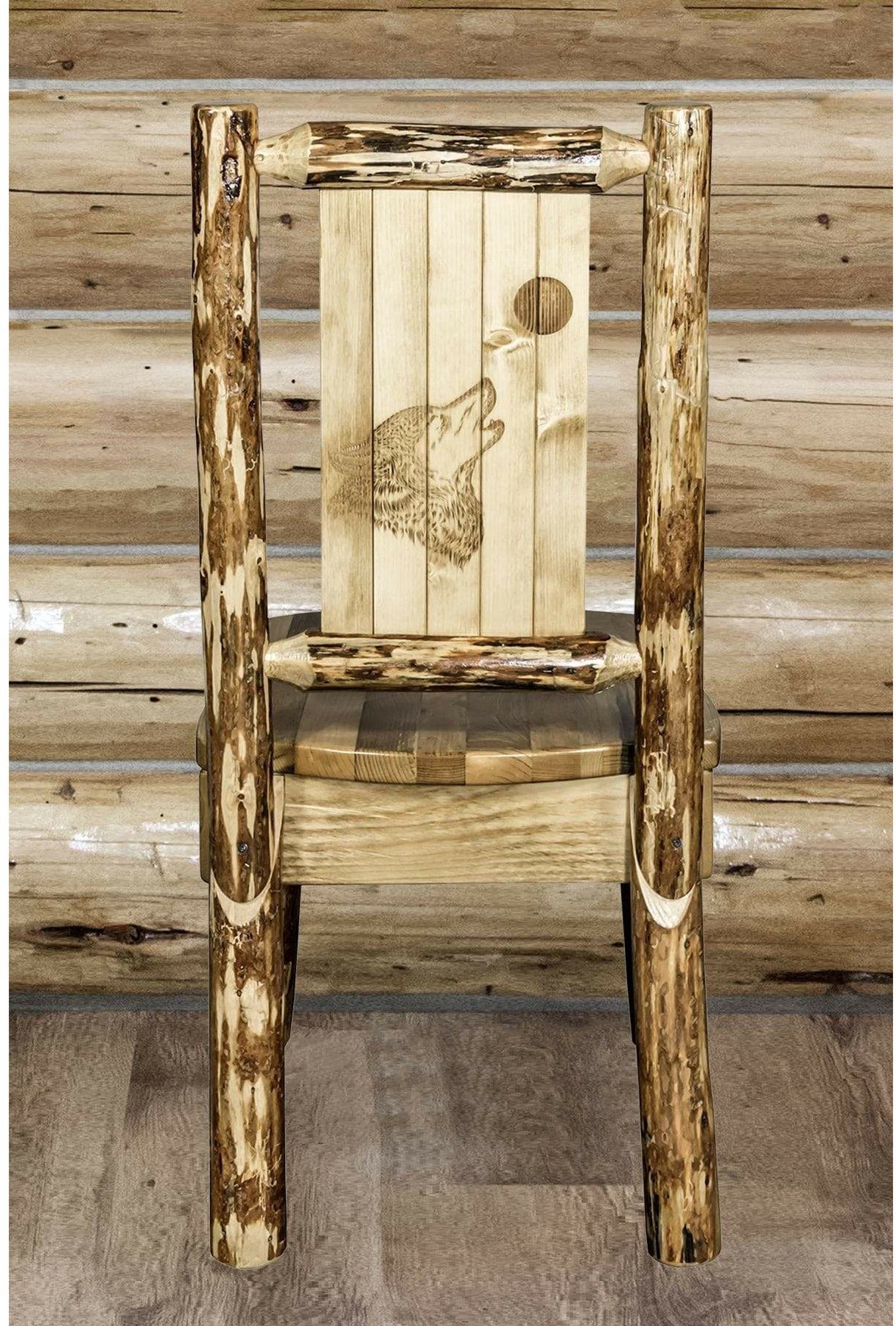 Montana Woodworks Glacier Country Collection Side Chair with Laser Engraved Design-Rustic Furniture Marketplace