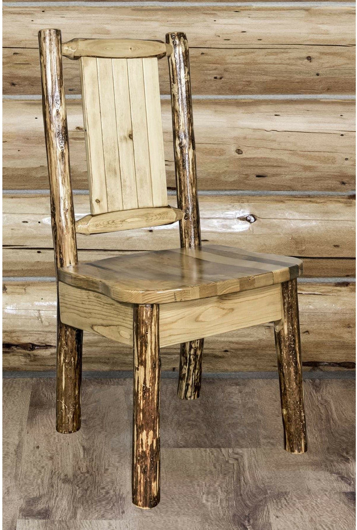 Montana Woodworks Glacier Country Collection Side Chair with Laser Engraved Design-Rustic Furniture Marketplace