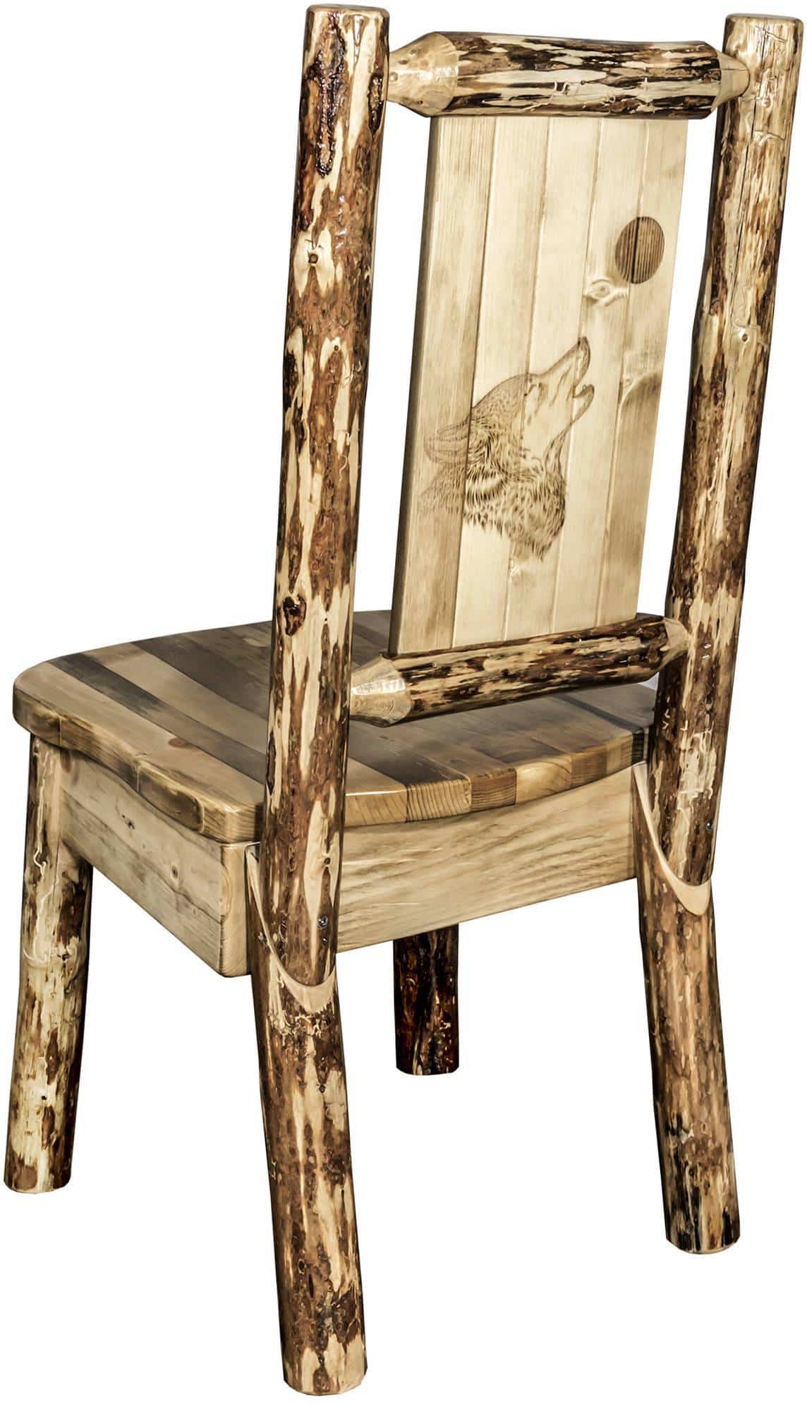 Montana Woodworks Glacier Country Collection Side Chair with Laser Engraved Design-Rustic Furniture Marketplace