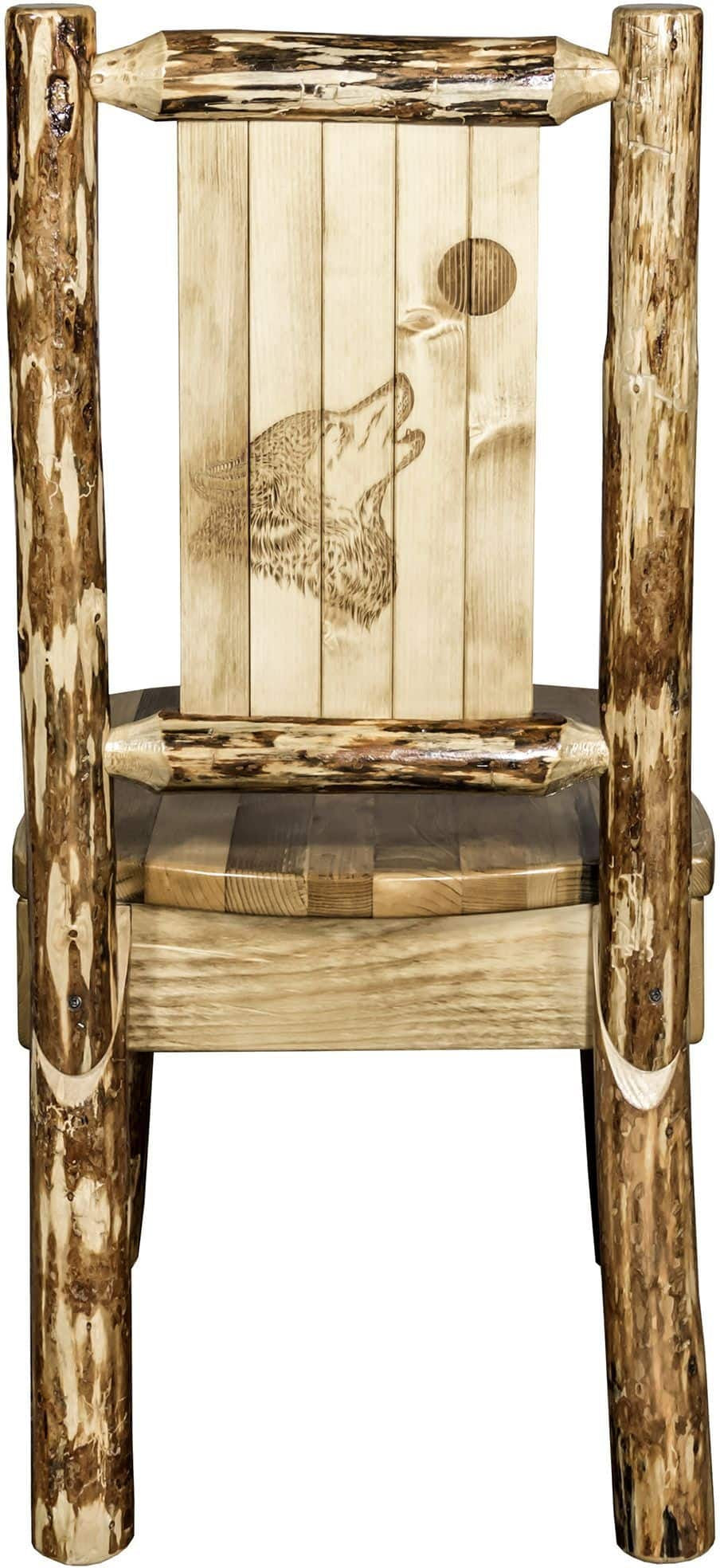 Montana Woodworks Glacier Country Collection Side Chair with Laser Engraved Design-Rustic Furniture Marketplace