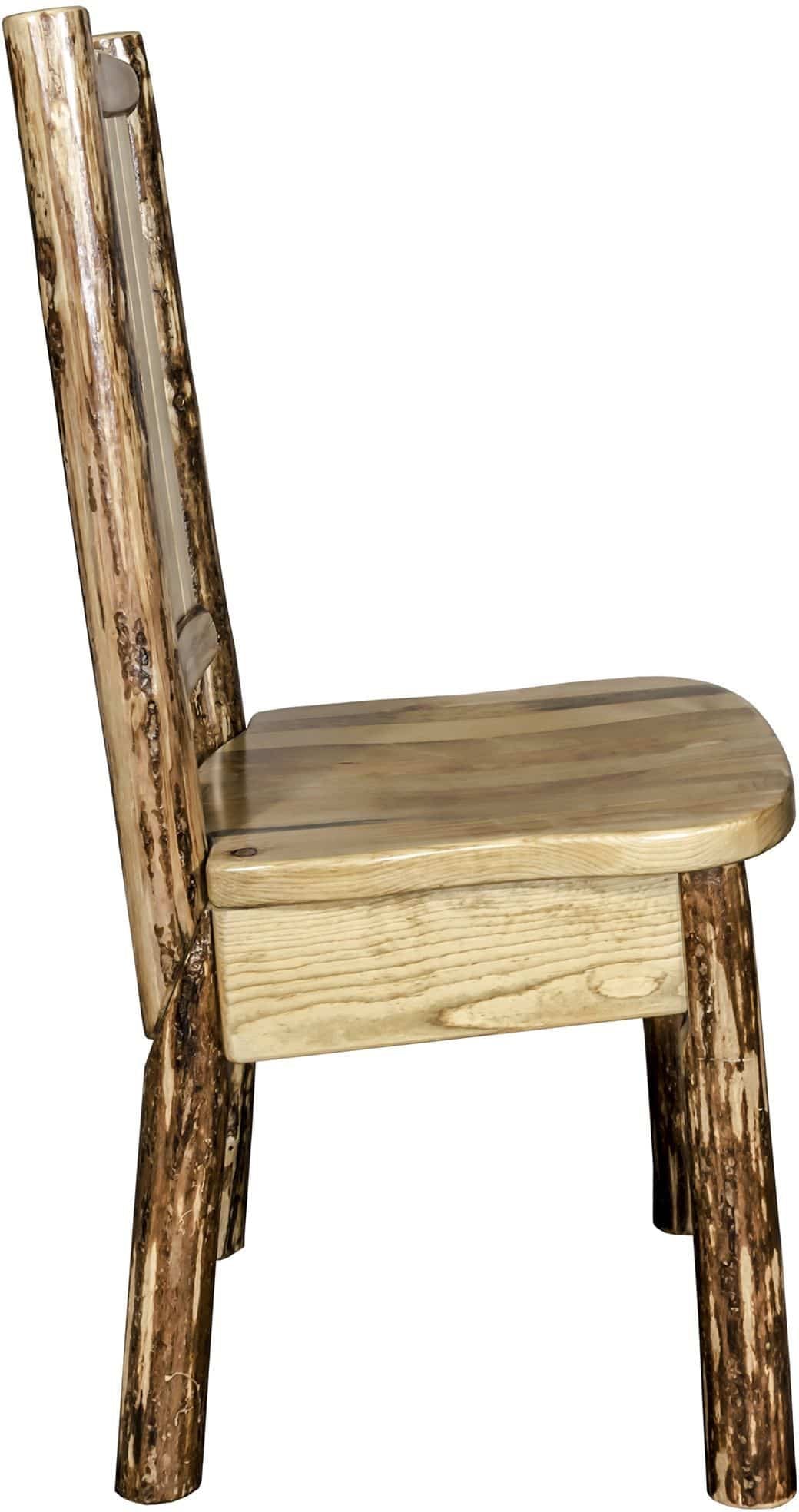 Montana Woodworks Glacier Country Collection Side Chair with Laser Engraved Design-Rustic Furniture Marketplace