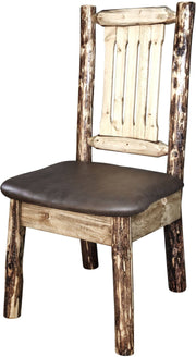 Montana Woodworks Glacier Country Collection Side Chair with Upholstered Seat-Rustic Furniture Marketplace
