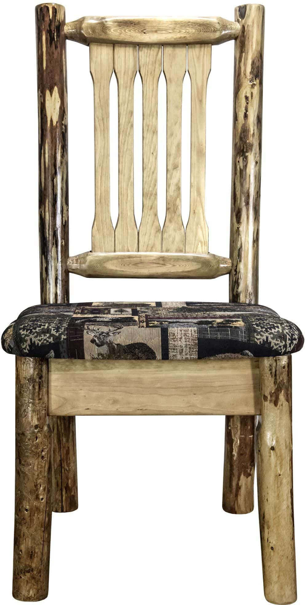 Montana Woodworks Glacier Country Collection Side Chair with Upholstered Seat-Rustic Furniture Marketplace