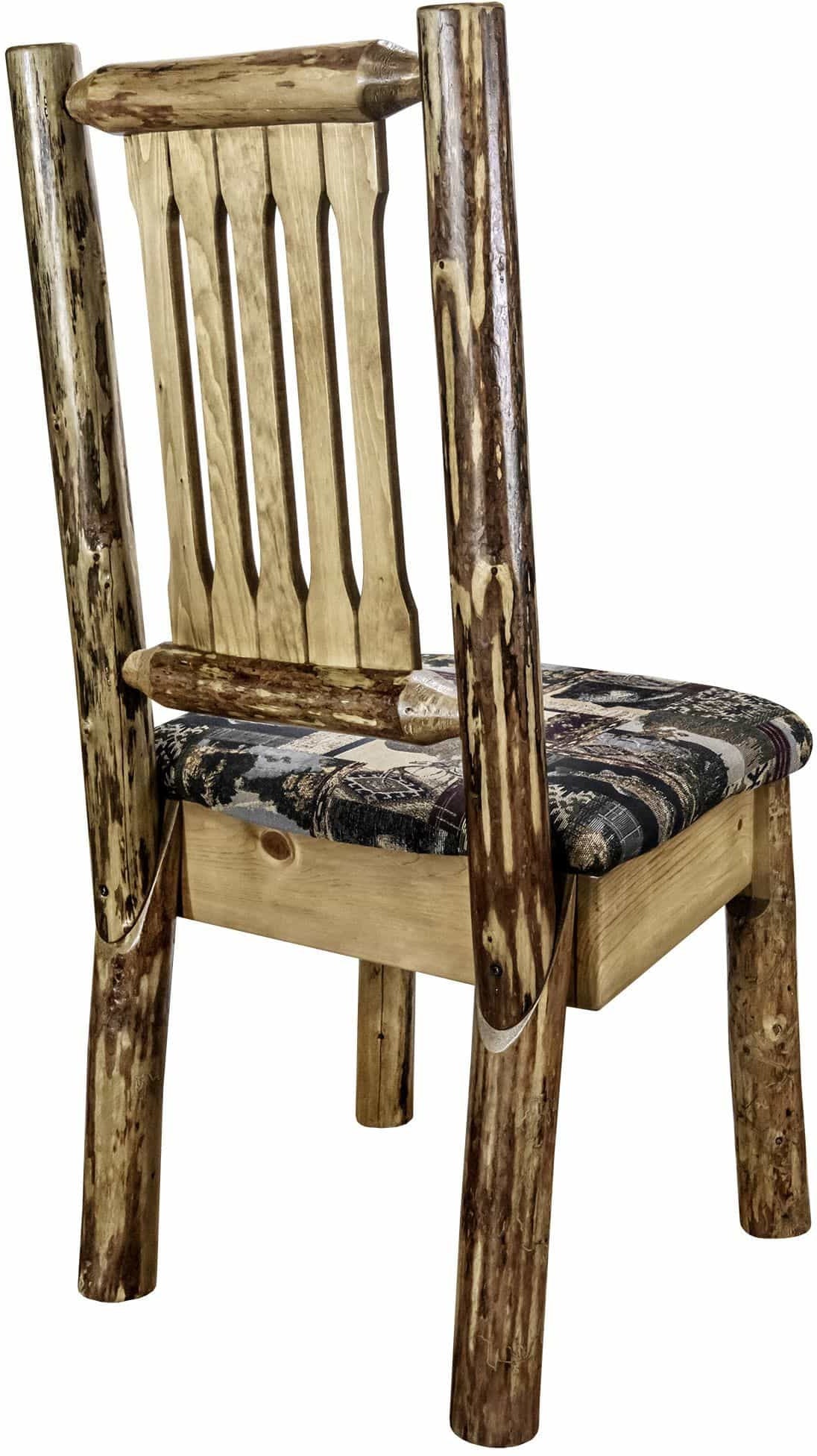 Montana Woodworks Glacier Country Collection Side Chair with Upholstered Seat-Rustic Furniture Marketplace