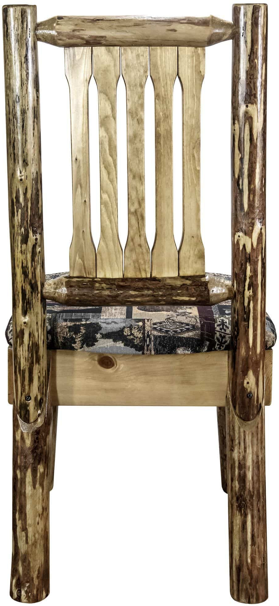 Montana Woodworks Glacier Country Collection Side Chair with Upholstered Seat-Rustic Furniture Marketplace