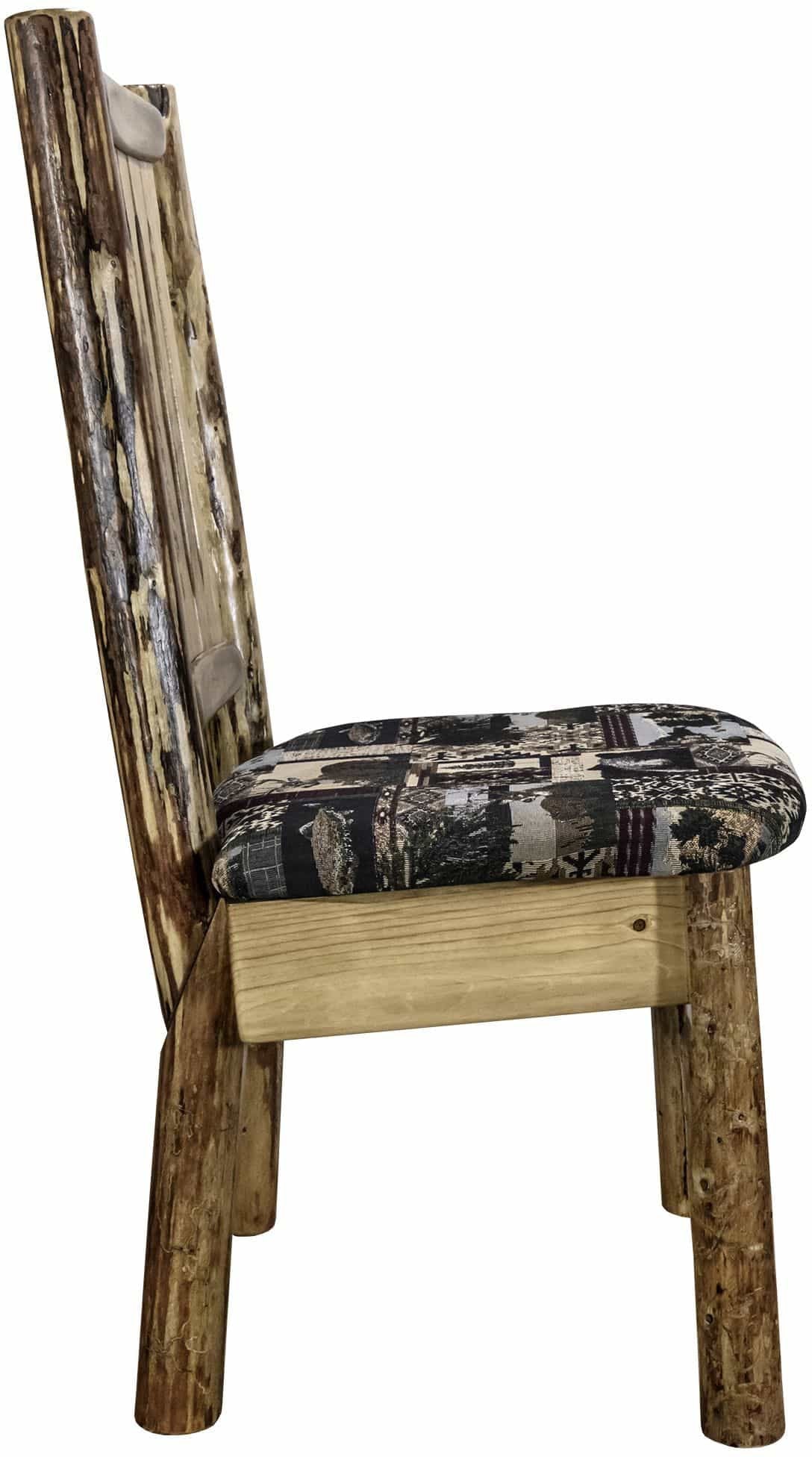 Montana Woodworks Glacier Country Collection Side Chair with Upholstered Seat-Rustic Furniture Marketplace