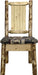 Montana Woodworks Glacier Country Collection Side Chair Woodland Upholstery with Laser Engraved Design-Rustic Furniture Marketplace