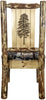 Montana Woodworks Glacier Country Collection Side Chair Woodland Upholstery with Laser Engraved Design-Rustic Furniture Marketplace