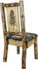 Montana Woodworks Glacier Country Collection Side Chair Woodland Upholstery with Laser Engraved Design-Rustic Furniture Marketplace