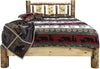 Montana Woodworks Glacier Country Collection Twin Platform Bed with Laser Engraved Design-Rustic Furniture Marketplace