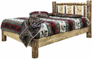 Montana Woodworks Glacier Country Collection Platform Bed with Laser Engraved Design-Rustic Furniture Marketplace