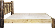 Montana Woodworks Glacier Country Collection Platform Bed with Laser Engraved Design-Rustic Furniture Marketplace