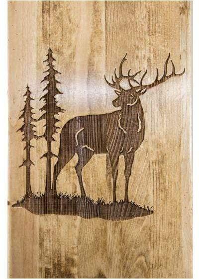 Montana Woodworks Glacier Country Collection Platform Bed with Laser Engraved Design-Rustic Furniture Marketplace
