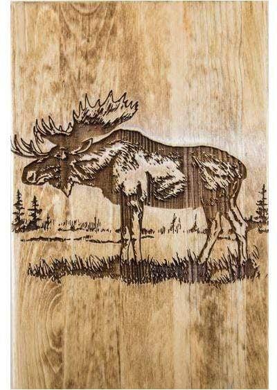 Montana Woodworks Glacier Country Collection Platform Bed with Laser Engraved Design-Rustic Furniture Marketplace
