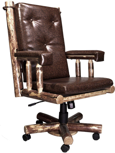 Montana Woodworks Glacier Country Collection Upholstered Office Chair-Rustic Furniture Marketplace
