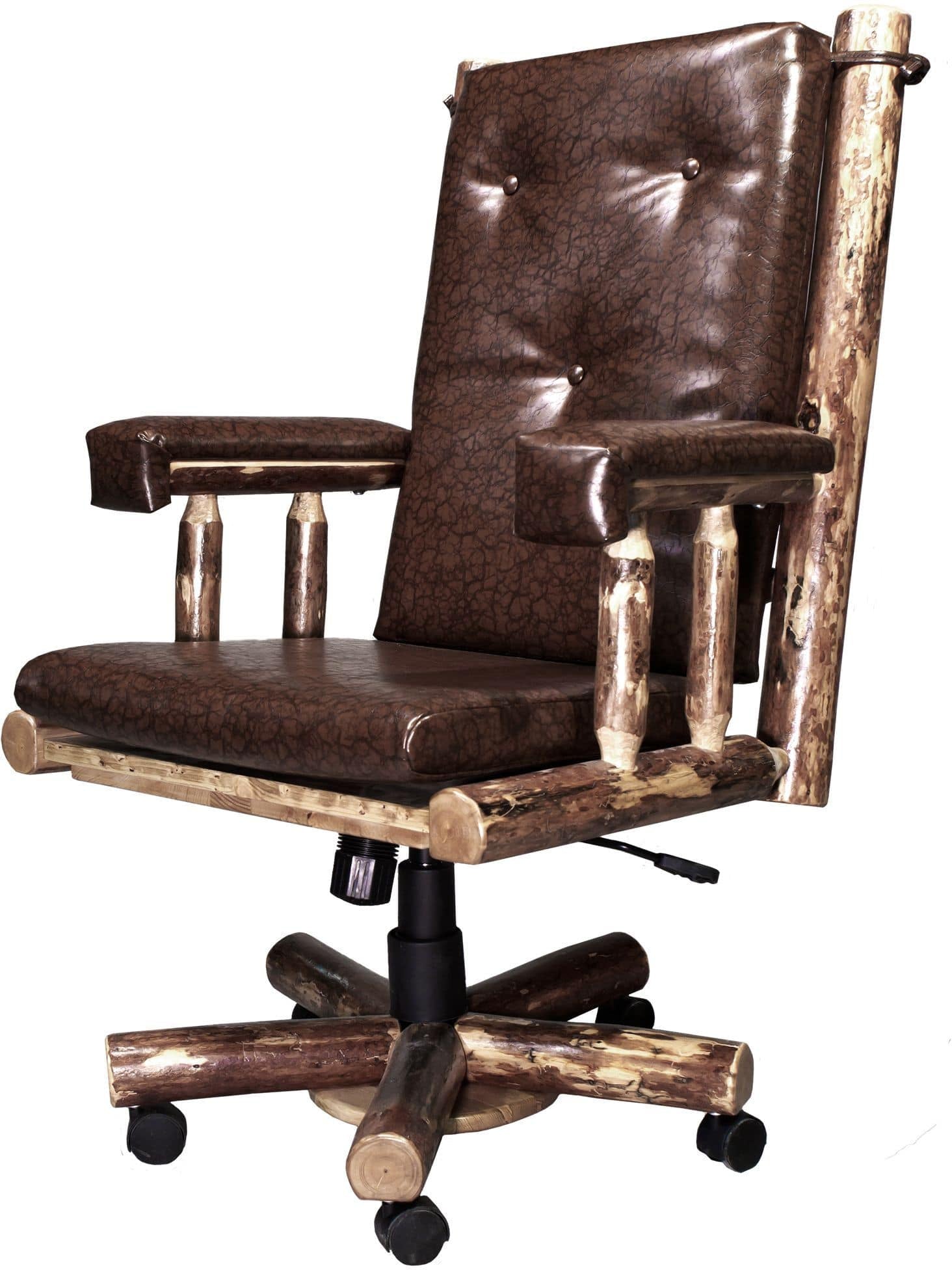 Montana Woodworks Glacier Country Collection Upholstered Office Chair-Rustic Furniture Marketplace