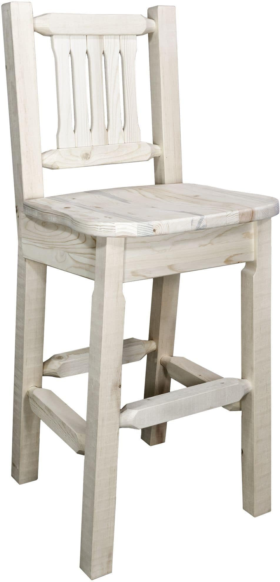 Montana Woodworks Homestead Collection Barstool with Back and Ergonomic Wooden Seat-Rustic Furniture Marketplace