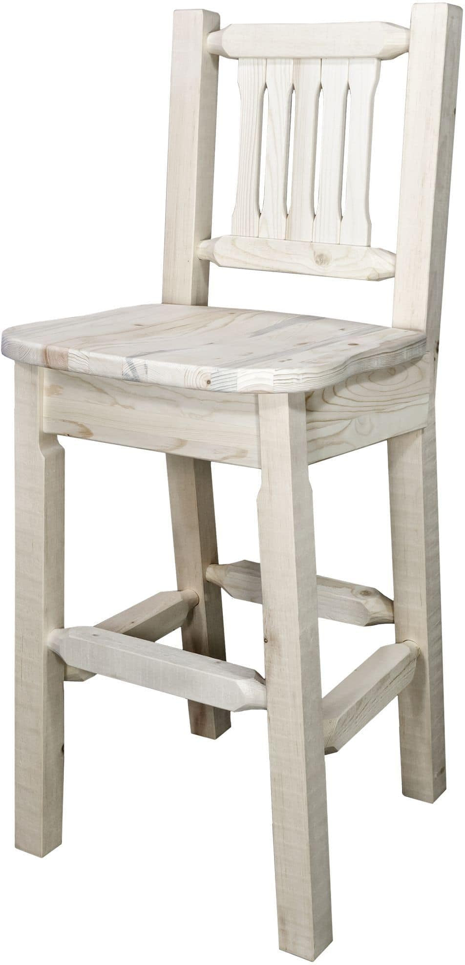 Montana Woodworks Homestead Collection Barstool with Back and Ergonomic Wooden Seat-Rustic Furniture Marketplace