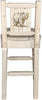 Montana Woodworks Homestead Collection Barstool with Back and Laser Engraved Design - Clear Lacquer Finish-Rustic Furniture Marketplace