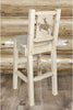 Montana Woodworks Homestead Collection Barstool with Back and Laser Engraved Design - Clear Lacquer Finish-Rustic Furniture Marketplace