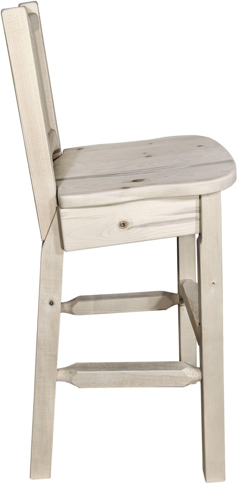 Montana Woodworks Homestead Collection Barstool with Back and Laser Engraved Design - Ready to Finish-Rustic Furniture Marketplace