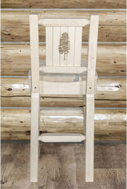 Montana Woodworks Homestead Collection Barstool with Back and Laser Engraved Design - Ready to Finish-Rustic Furniture Marketplace