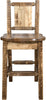 Montana Woodworks Homestead Collection Barstool with Back and Laser Engraved Design - Stain & Lacquer Finish-Rustic Furniture Marketplace