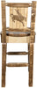 Montana Woodworks Homestead Collection Barstool with Back and Laser Engraved Design - Stain & Lacquer Finish-Rustic Furniture Marketplace